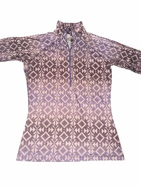 Nike Purple and Light Pink Patterned Quarter-Zip Women's Sweater